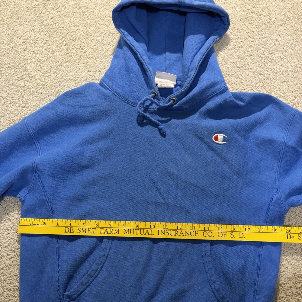 Champion Reverse Weave Pullover Hoodie Adult Size Medium Blue Sweatshirt - Picture 8 of 8